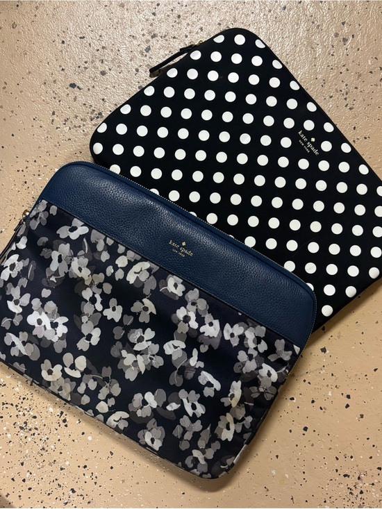 kate spade Accessories - TWO kate spade navy floral and black polka dot laptop sleeves